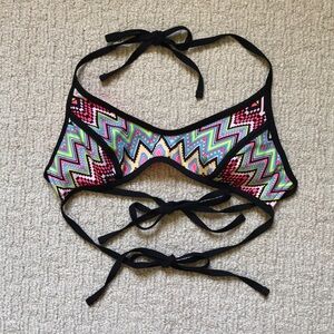 Girls Colorful Halter Bikini Top